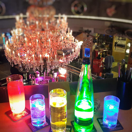 

LED Coaster LED Stickers Coaster Light Up for Drinks Flash Light Up Cups Perfect for Party Weeding Bar Orange