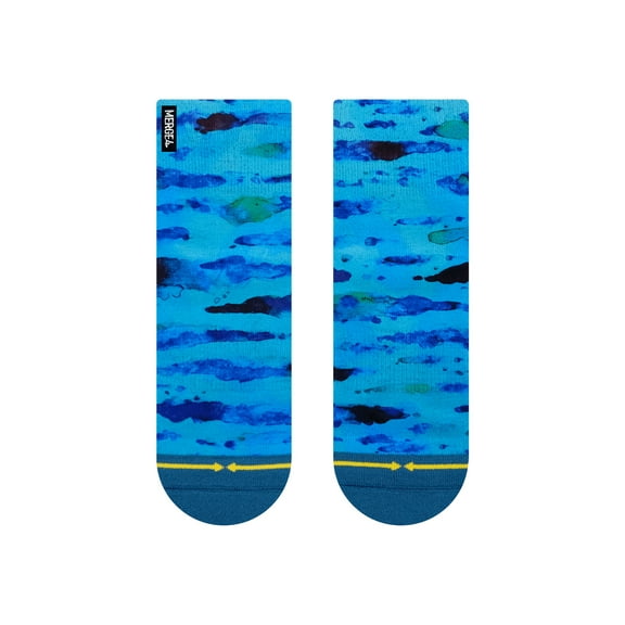 Blue Water Color Quarter Crew Socks