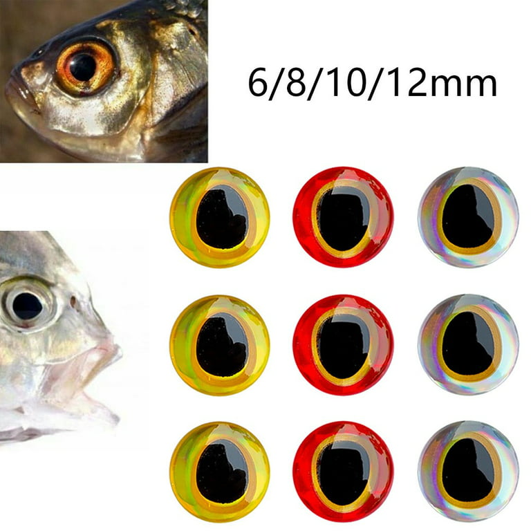 100Pcs 3D Holographic Fishing Lure Eyes Realistic Fishing Eye for