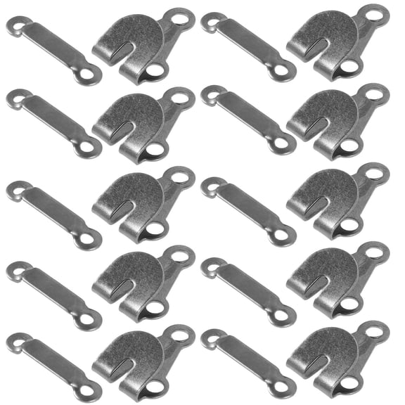REOFLYUP 10 Sets Black Metal Pants Hook and Eye Fasteners with Eyelet Clasps for Clothing Repairs, Travel, and Everyday Wear