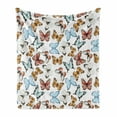 thumbnail image 1 of Butterfly Soft Flannel Fleece Blanket, Various Colorful Butterflies Watercolor Style Wild Nature Bohemian Design Print, Cozy Plush for Indoor and Outdoor Use, 60" x 80", Multicolor, by Ambesonne, 1 of 6