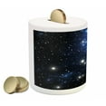 thumbnail image 2 of Constellation Piggy Bank, Outer Space Star Nebula Astral Cluster Astronomy Theme Galaxy Mystery, Ceramic Coin Bank Money Box for Cash Saving, 3.6" X 3.2", Blue Black White, by Ambesonne, 2 of 4