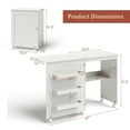 thumbnail image 6 of Finihen Folding Swing Craft Table Storage Shelves Cabinet, Small Home Office Desk Study Writing Table, White, 6 of 11