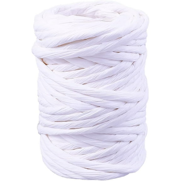 15 Yards White Raffia Paper Ribbon Kraft Packing Craft Rope String Gift Wrapping Twine Paper Cord Rolls