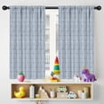 thumbnail image 5 of Blackout Kids Curtains,Blue Geometric Striped Pattern Childrens Insulated Curtains Set Of 2,Bedroom Essentials,Toddler Room Decor 42x54in(106x137cm), 5 of 5