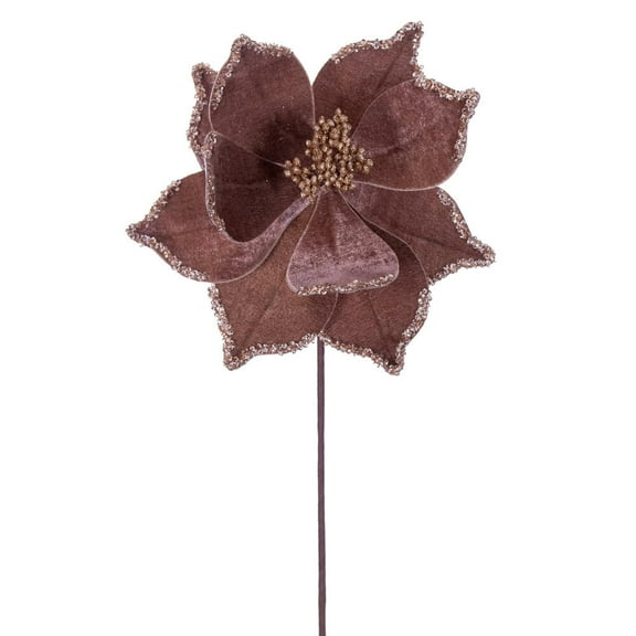 21.5" Mocha Poinsettia 10" Flower 6/Bag