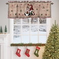 thumbnail image 4 of Merry Christmas Valance Curtain for Windows Winter Xmas Dwarfs Poinsettia Red Green Wooden Curtain Valances Short Window Treatments Panels for Kitchen Bathroom Laundry Room Basement 42 x 18 Inch, 4 of 7