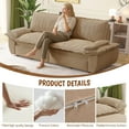 thumbnail image 5 of 73.2" Sleeper Sofa Bed Queen, 3-in-1 Convertible Couch, Modern Pull Out Couches, Comfy Corduroy Futon Sofa, Cloud Loveseat Lounge, Pillow Arm for Small Spaces, Living Room, Apartment, Camel, 5 of 11