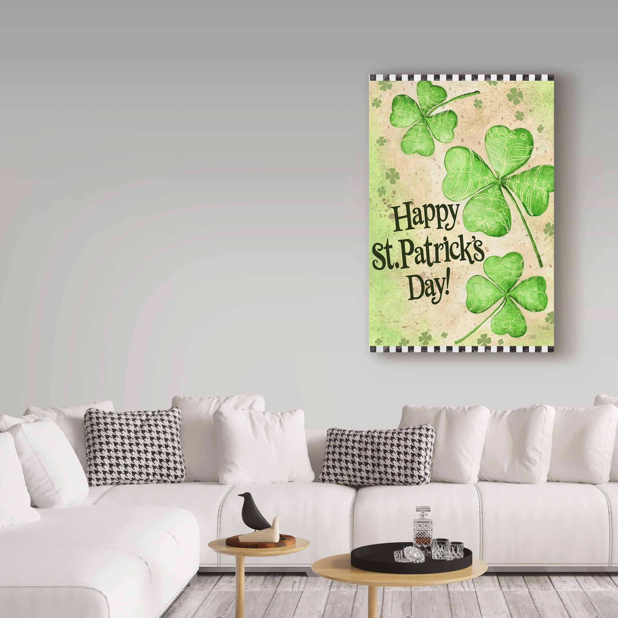 Trademark Fine Art 'St. Patricks Day Clover' Canvas Art by Melinda Hipsher