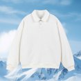 thumbnail image 2 of Men's Sweaters with Collar Long Sleeve Knit Pullover Sweatshirts Long Sleeve Solid Color Fashion Casual Tops (XL, White), 2 of 4
