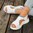 thumbnail image 3 of HomeDM Womens Walking Sandals Open Toe Ankle Strap Casual Sport Sandals for Summer Beach, White Size 5.5, 3 of 9