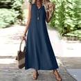 thumbnail image 2 of Misright Dresses for Women Cotton Linen Maxi Dress Casual Sleeveless Long Sundress Vacation Outfits, 2 of 8
