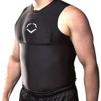 EvoShield NOCSAE Certified Protective Adult Men's Chest Guard Sleeveless Shirt, Black, Small