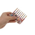thumbnail image 3 of Unique Bargains 1 Pc Portable Marble Wide Tooth Comb Multicolored Acetate Sheet, 3 of 5