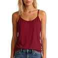 thumbnail image 2 of Women's Adjustable Spaghetti Strap Cami Tank Top Cropped Stretchy Basic Layering Casual Summer Daily Tops 2026, L, 2 of 6