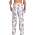 thumbnail image 3 of Uemuo Rose Flower B Pattern Men's Wide Leg Palazzo Lounge Pants with Pockets Light Weight Loose Comfy Casual Pajama Pants-X-Large, 3 of 9