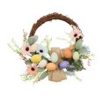 thumbnail image 3 of Guirnalda redonda de Pascua de colores, adornos colgantes, guirnalda de flores artificiales de 16 "para la puerta principal, fiesta en, 3 of 9