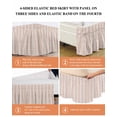 thumbnail image 6 of Orange Stripe Wrap Around Bed Skirts for Queen Bed 16" Drop,Bed Skirt with Adjustable Elastic Belt Dust Ruffle Bed Valance for Bedroom Hotel Modern Abstract Art Vertical Stripes Beige Bed Frame Cover, 6 of 7