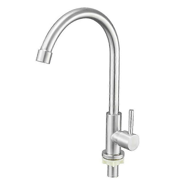 Grifo de acero inoxidable, grifo individual de agua fría, grifo vertical para baño, grifo de agua para cocina