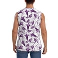 thumbnail image 4 of Uemuo Violets Flowers Pattern Men's Sleeveless T-Shirt,Muscle Athletic Tank Top, Moisture-wicking Quick-dry Breathable Classic Tee Top for Gym Run Outdoor Sports-Small, 4 of 8