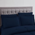 thumbnail image 2 of D.N.G. BEDDINGS Twin/Twin XL Size 800 Thread Count, 100% Egyptian Cotton, Navy Blue Premium Hotal Quality, 1 Piece Box Design Striped Comforter Set, 2 of 5
