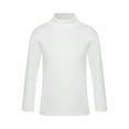 thumbnail image 1 of Choomomo Hauts à Col Montant pour Enfants Couche de Base Manches Longues Hiver Chaud Thermique Hauts Course Jogging Chemises Blanc 150, 1 of 7