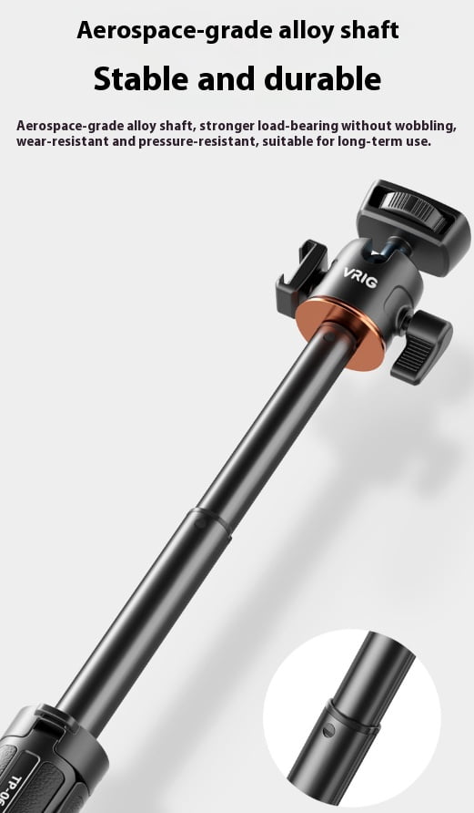 Adjustable Vlog Tripod Stand for Camera and Phone - Bigcan Aluminum Alloy Extendable Selfie Stick Tripod with 1/4 Screw, 360° Ball Head, for Desktop Recording, Livestreaming, Vlogging