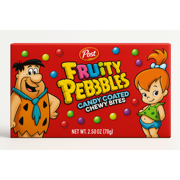 Post Fruity Pebbles Candy Coated Chewy Bites, 2.5 oz Box