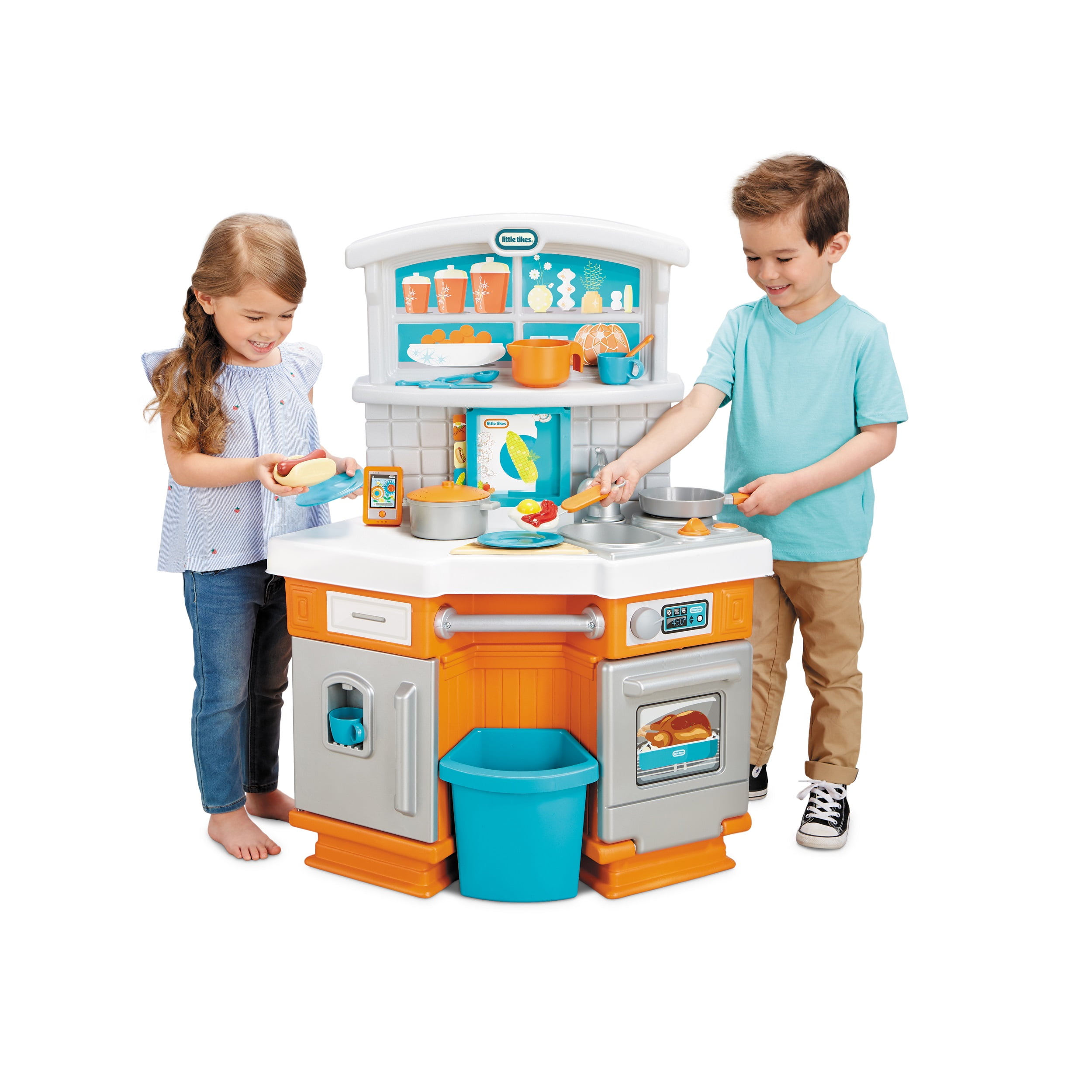 Girl Kids Plastic Kitchen Toy Toddler Role Play Cooking Kitchenware Playset Gift 
