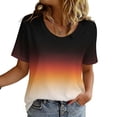 thumbnail image 5 of WAENQINLA Unisex Fashion Gradient Color Summer T-Shirt Round Neck Short Sleeve Shirts Comfortable Casual Top for Men Women Orange Quick-Dry Clothes L, 5 of 10