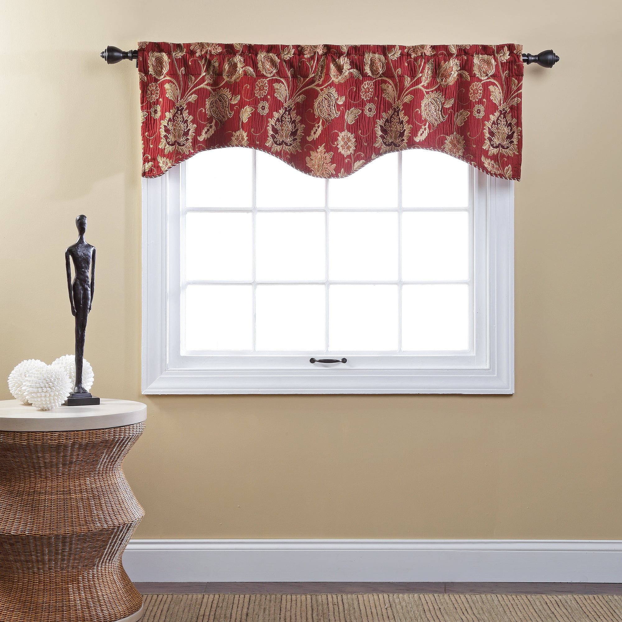 Better Homes Gardens Gingham And Blooms Valance Walmartcom