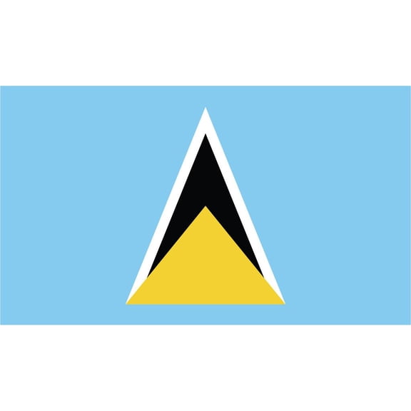 2-Pack Saint Lucia Flag Decal Sticker | 5-Inches By 3-Inches | Laminated Vinyl Decal | PDS519