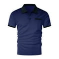 thumbnail image 5 of Penkiiy T-Shirts à Pois Dégradés pour Hommes Col Rabattu Bouton Sport Manches Courtes Col Rabattu Mode Décontractée S Violet, 5 of 5