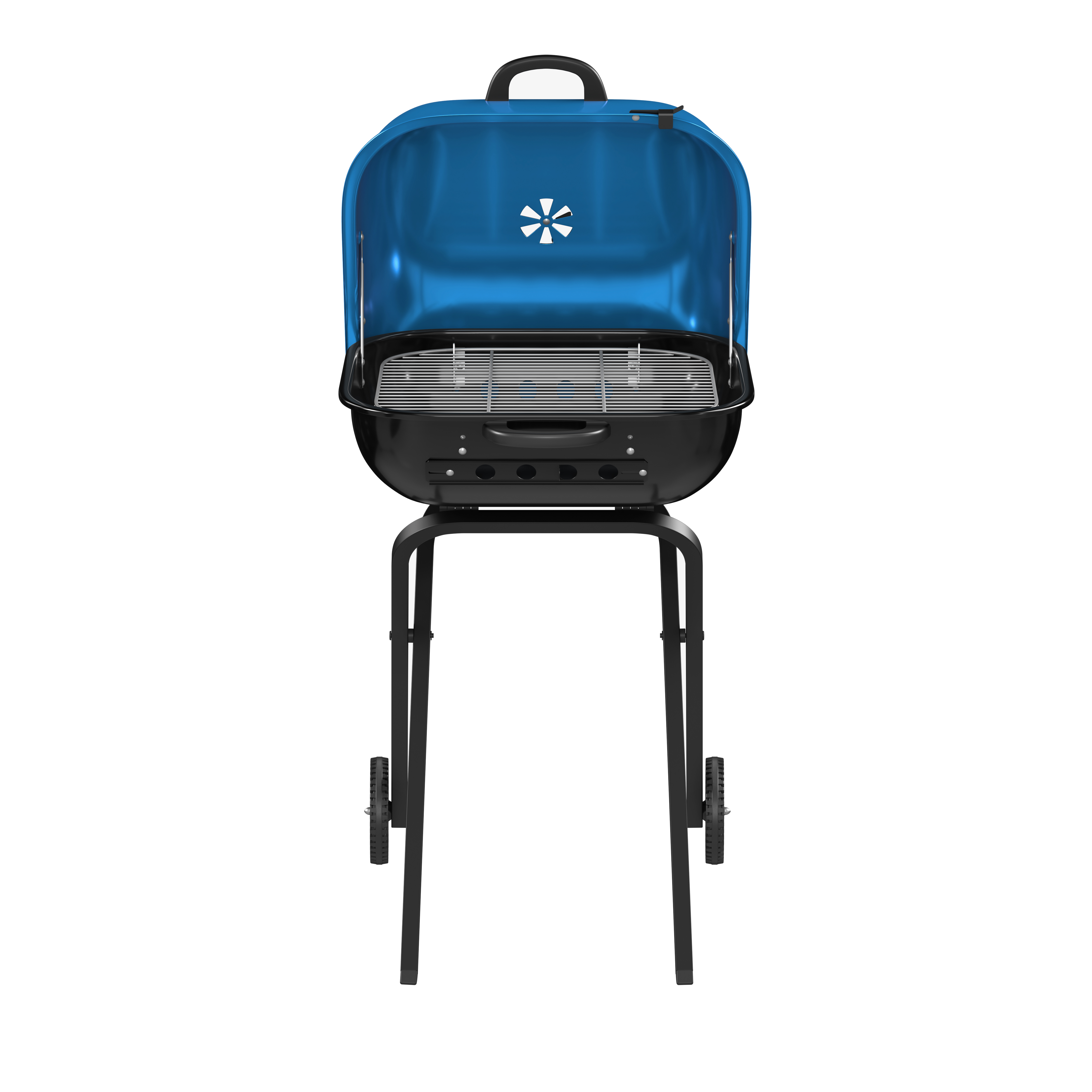 Americana Walk-A-Bout Portable Charcoal Grill, Blue photo 4