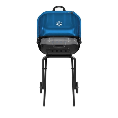 AMERICANA GRILLS AMERICANA WALK-A-BOUT, ORIGINAL SQUARE CHARCOAL GRILL-100% PRE-ASSEMBLED PORTABLE STEEL, BLUE