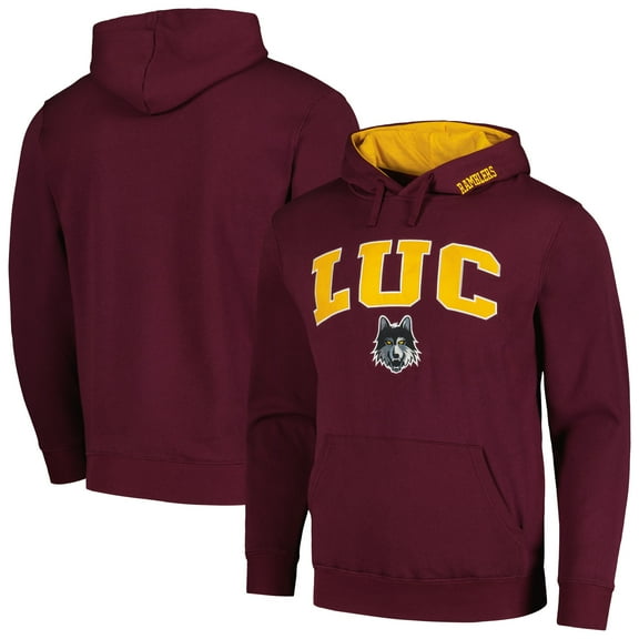 Men's Colosseum  Maroon Loyola Chicago Ramblers Arch & Logo Hoodie