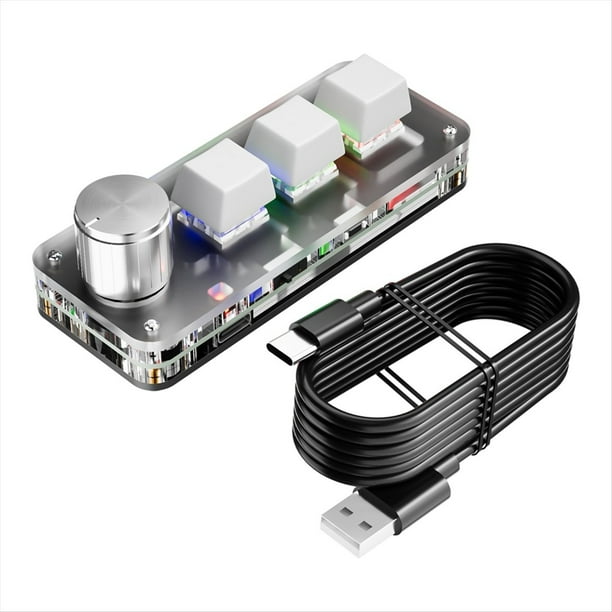 Mini Teclado Mecánico de 3 Teclas y 1 Botón, Teclado Personalizado con Macro, Programación para Juegos, Teclado Bluetooth, Teclados Numéricos, Color