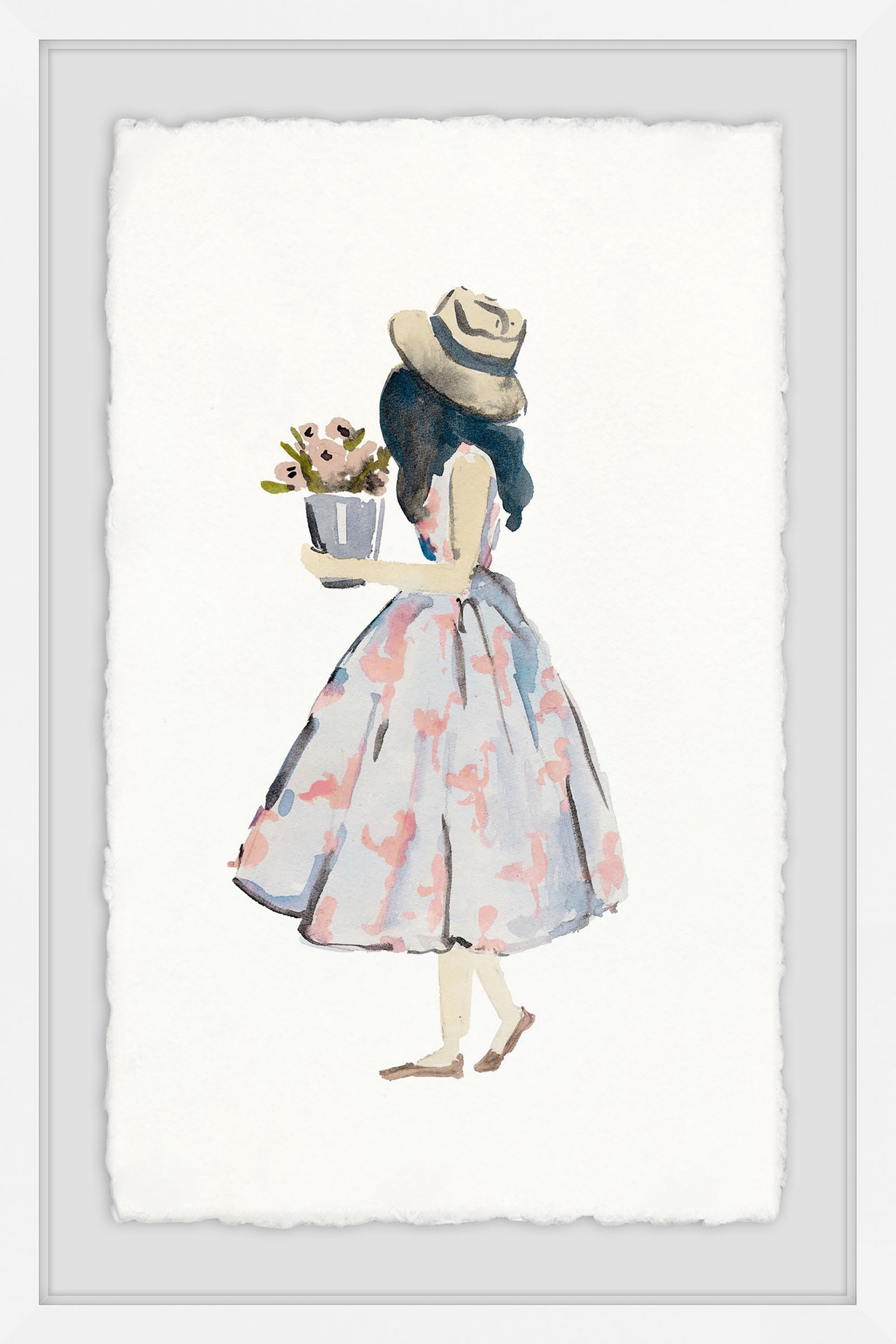 Pink Poodle Dress Framed Painting Print