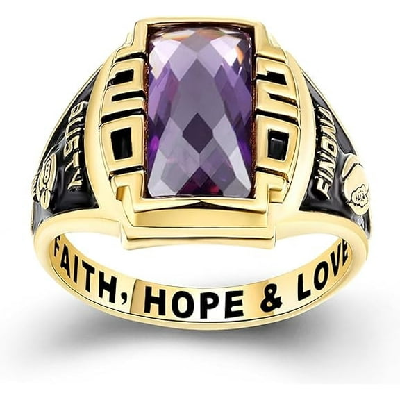 Custom Class Rings Fully Personalized Class Rings for Men Sterling Silver Rings Birthstones Class Rings Class Rings for Men High School Size 5-15 Men's Class Rings