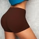 thumbnail image 4 of Fotbe Brown Shorts Sin Costuras – Shorts Deportivos de Cintura Alta para Mujer, Elásticos para Gimnasio, Yoga, Running o Ciclismo-Medium, 4 of 8