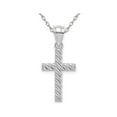 thumbnail image 1 of 14K White Gold Beaded Cross Pendant Necklace with Chain, 1 of 4