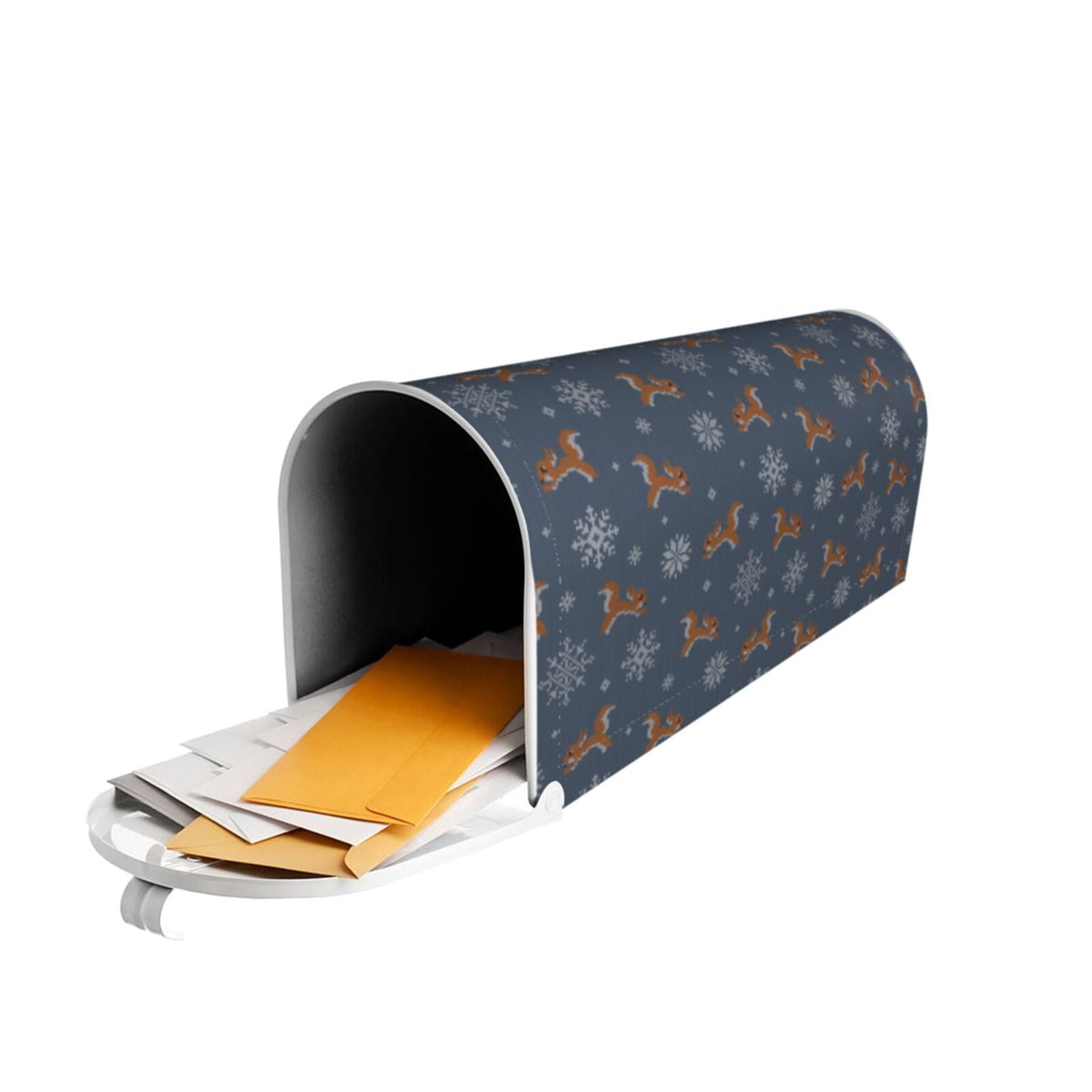 Xecao Squirrel And Snowflakes for Mailbox Cover with Magnetic Strips, Waterproof and Sunscreen, Adds a Decorative Touch to Your Garden Yard.