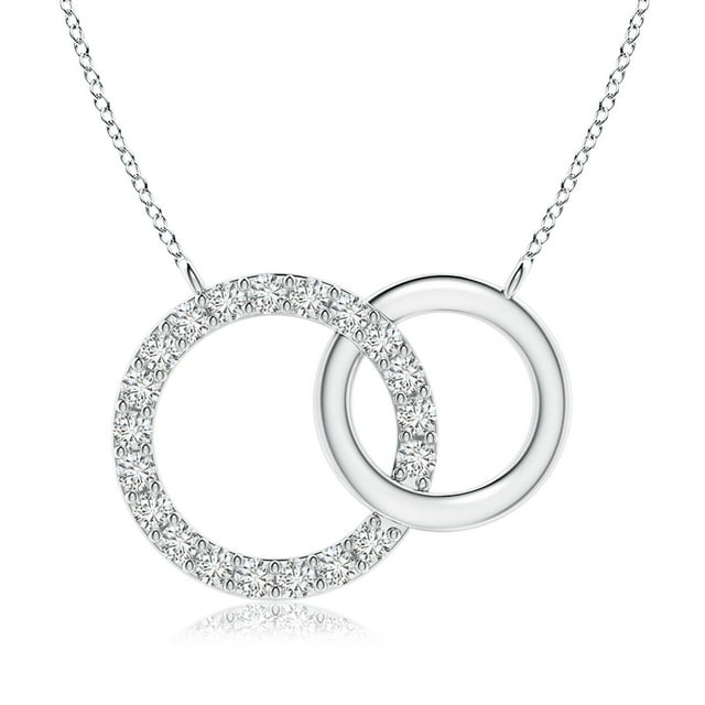 Angara Natural Diamond Necklace - Interlocking Diamond Circle Necklace in Platinum for Women