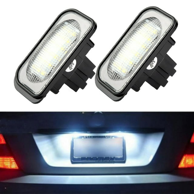 KIMISS Plate Number Light,18 Beads Number Plate Lamp R&L LED License Plate Light For C-classe W203 4 Door 2001-2007