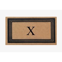 A1HC Natural Coir Monogrammed Entrance Door Mats, Durable Large Outdoor Rug, Non-Slip, Flock Doormat, Thin-Profile Heavy Duty Door Mat, Indoor Outdoor Front Door, High Traffic Areas, 24" X 39"