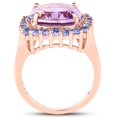 thumbnail image 2 of 14K Rose Gold Plated 6.53 Carat Genuine Amethyst and Tanzanite Brass Ring QJ Model, 2 of 3