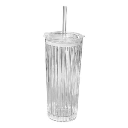 

Large Capacity Iced Coffee Cup Drink Coffee Cup With Straw Glass Tea Mug F1 V3A8