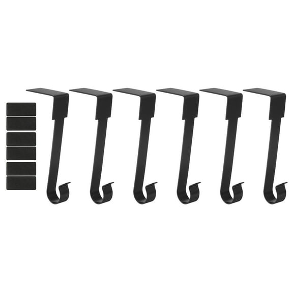 Christmas Stocking Holders, 6pcs Stocking Holder Stand Metal Reusable Right Angle for Fireplace Decoration, Black