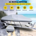 thumbnail image 4 of VEVOR Waterproof Boat Cover, 25'-28' Trailerable Boat Cover, Beam Width up to 118" v Hull Cover Heavy Duty 210D Marine Grade Polyester Mooring Cover for Fits V-Hull Boat with 5 Tightening Straps, 4 of 9