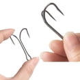 thumbnail image 2 of 50pcs Saltwater Double Hook Dual High Carbon Steel Black Fishing Hooks 8#-1#, 2 of 10
